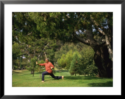 Man Doing Karate Framed Print Man Doing Karate Framed Print