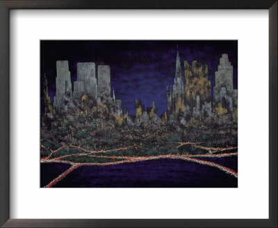 Cityscape At Night Framed Print Cityscape At Night Framed Print