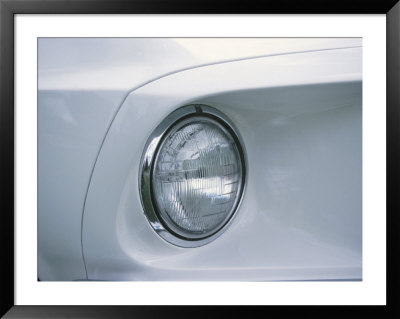 Headlight in White Car Framed Print Headlight in White Car Framed Print