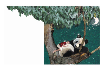 Panda And Child Giclee Print Panda And Child Giclee Print