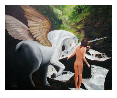 Pegasus And A Muse Giclee Print Pegasus And A Muse Giclee Print