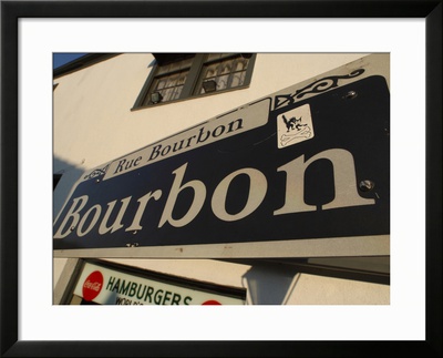bourbon street sign. Bourbon Street Sign Framed