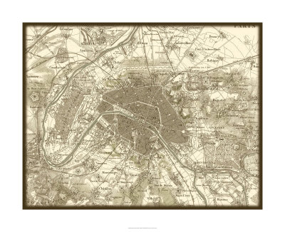 Sepia Map of Paris Limited Edition Sepia Map of Paris Limited Edition