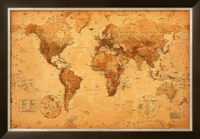 World Map Framed Poster World Map Framed Poster