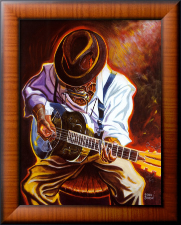 Strummin' Blues Framed Print Strummin' Blues Framed Print