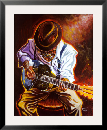 Strummin' Blues Framed Print Strummin' Blues Framed Print