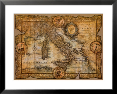 Map of Italy Framed Print Map of Italy Framed Print
