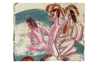 Three Bathers by Stones