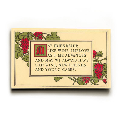 May Friendship...Motto, Art Nouveau Wood Sign May Friendship...Motto, Art Nouveau Wood Sign