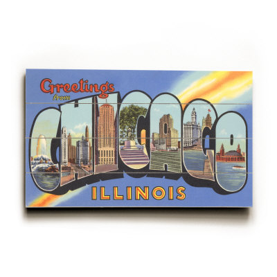 Greetings from Chicago, Illinois Wood Sign Greetings from Chicago, Illinois Wood Sign