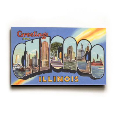 Greetings from Chicago, Illinois Wood Sign Greetings from Chicago, Illinois Wood Sign