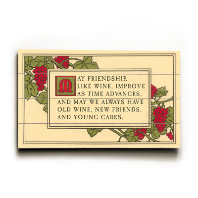 May Friendship...Motto, Art Nouveau Wood Sign May Friendship...Motto, Art Nouveau Wood Sign