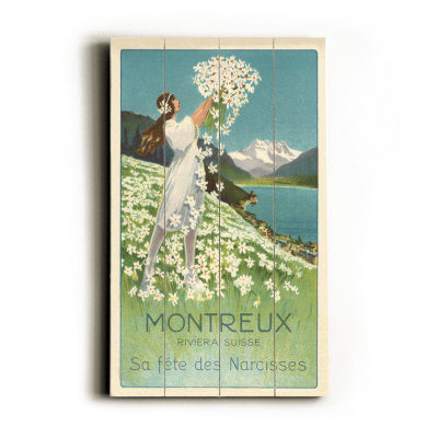 Swiss Narcissus Festival Poster Wood Sign Swiss Narcissus Festival Poster Wood Sign