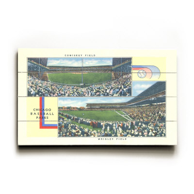 Comiskey Field and Wrigley Field Wood Sign Comiskey Field and Wrigley Field Wood Sign