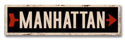 Manhattan arrow Wood Sign Manhattan arrow Wood Sign