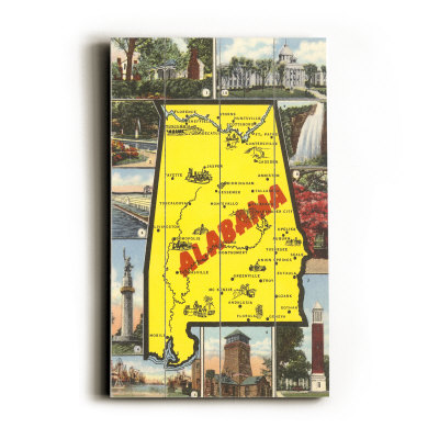 Alabama Map Wood Sign Alabama Map Wood Sign