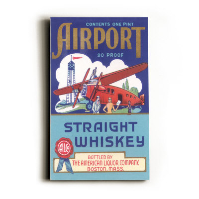 Airport Strait Whiskey Label Wood Sign Airport Strait Whiskey Label Wood Sign