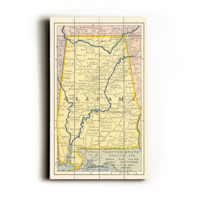 Map of Alabama Wood Sign Map of Alabama Wood Sign