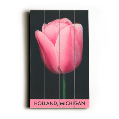 Holland, Michigan, Pink Tulip Wood Sign Holland, Michigan, Pink Tulip Wood Sign