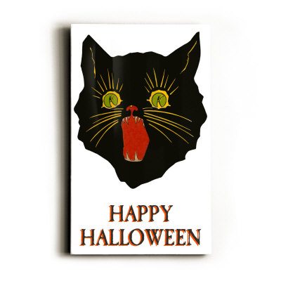 Happy Halloween, Black Cat Wood Sign Happy Halloween, Black Cat Wood Sign
