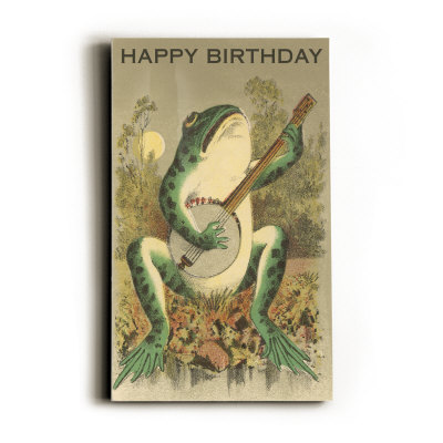 Happy Birthday, Frog with Banjo Wood Sign Happy Birthday, Frog with Banjo Wood Sign