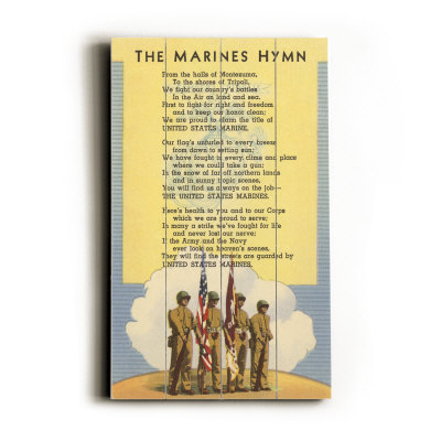 Marine Hymn Wood Sign Marine Hymn Wood Sign