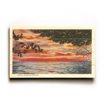 Sunset on Lake, Northern Michigan Wood Sign Sunset on Lake, Northern Michigan Wood Sign