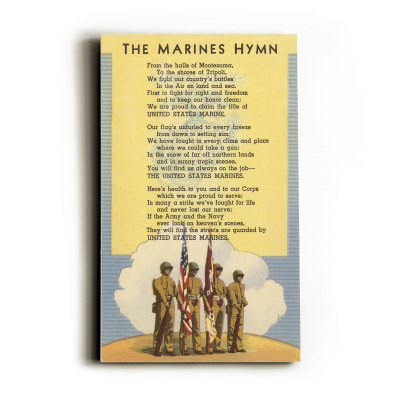 Marine Hymn Wood Sign Marine Hymn Wood Sign