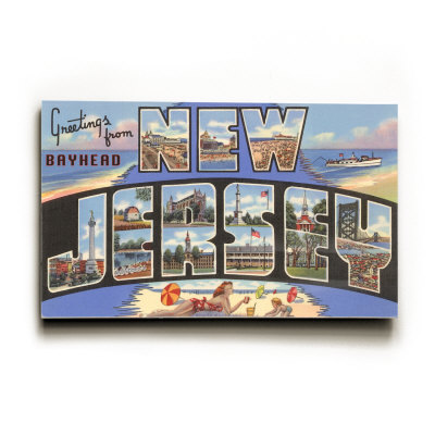 Greetings from New Jersey Wood Sign Greetings from New Jersey Wood Sign