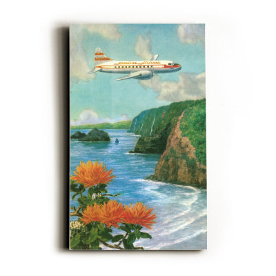 Airliner over Hawaii Wood Sign Airliner over Hawaii Wood Sign