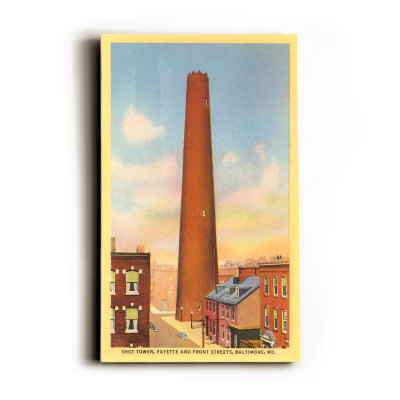 Shot Tower, Baltimore Wood Sign Shot Tower, Baltimore Wood Sign