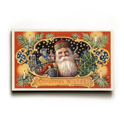 Christmas Wishes, Santa with Toys Wood Sign Christmas Wishes, Santa with Toys Wood Sign