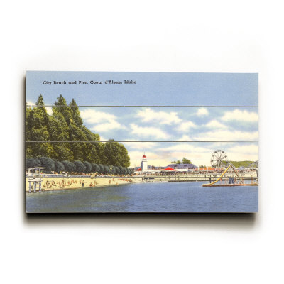 Beach, Couer d'Alene, Idaho Wood Sign Beach, Couer d'Alene, Idaho Wood Sign