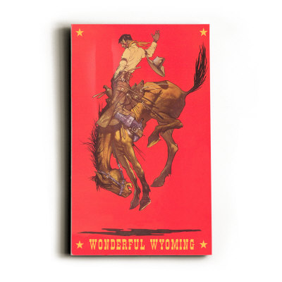 Wonderful Wyoming, Bucking Bronco Wood Sign Wonderful Wyoming, Bucking Bronco Wood Sign