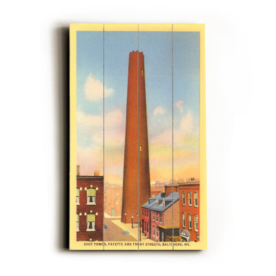 Shot Tower, Baltimore Wood Sign Shot Tower, Baltimore Wood Sign
