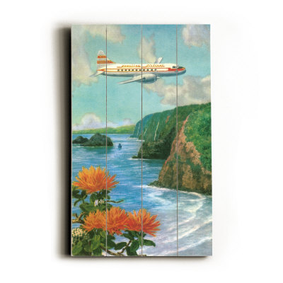 Airliner over Hawaii Wood Sign Airliner over Hawaii Wood Sign
