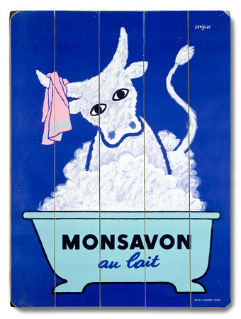 Monsavon au lait Wood Sign Monsavon au lait Wood Sign