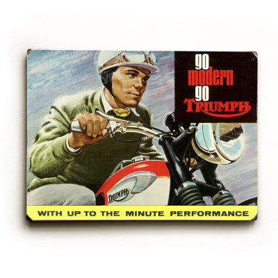 Go Modern Go Triumph Motorcycle Wood Sign Go Modern Go Triumph Motorcycle Wood Sign