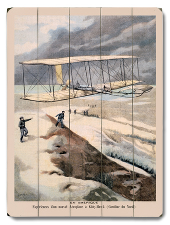 Kitty Hawk Wright Bros Biplane Wood Sign Kitty Hawk Wright Bros Biplane Wood Sign