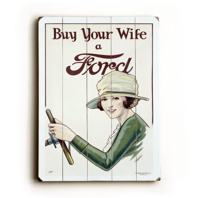 Buy Your Wife a Ford Poster Wood Sign Buy Your Wife a Ford Poster Wood Sign