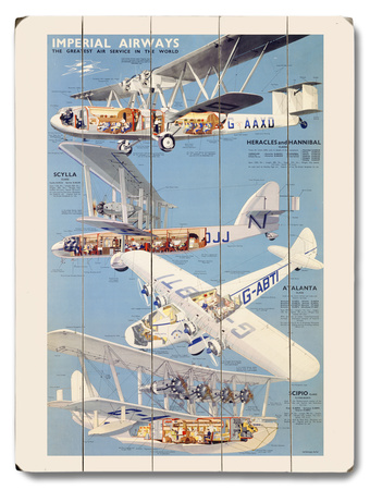 Imperial Airways Airline Wood Sign Imperial Airways Airline Wood Sign