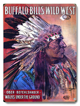Buffalo Bill Wild West Indian Wood Sign Buffalo Bill Wild West Indian Wood Sign