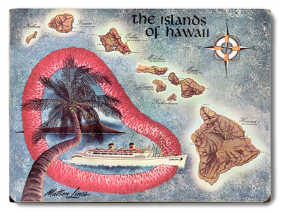 The Islands of Hawaii Map Wood Sign The Islands of Hawaii Map Wood Sign