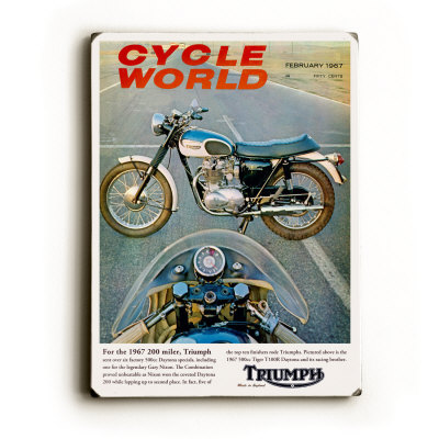 Cycle World 1967 Triumph Tiger Wood Sign Cycle World 1967 Triumph Tiger Wood Sign