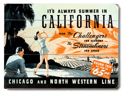 Union Pacific California Summer Wood Sign Union Pacific California Summer Wood Sign