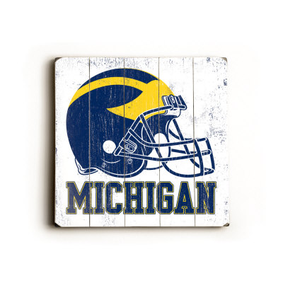 University of Michigan, Helmet Wood Sign University of Michigan, Helmet Wood Sign