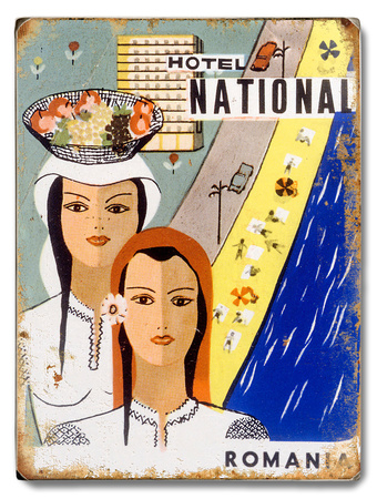 Hotel National Romania Wood Sign Hotel National Romania Wood Sign