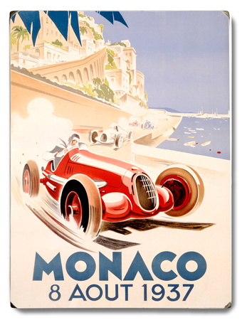 1937 Monaco Grand Prix F1 Race Wood Sign 1937 Monaco Grand Prix F1 Race Wood Sign