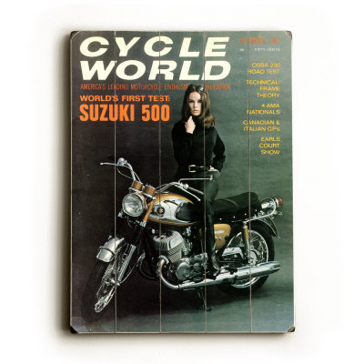 Cycle World Suzuki T500 Cobra Wood Sign Cycle World Suzuki T500 Cobra Wood Sign