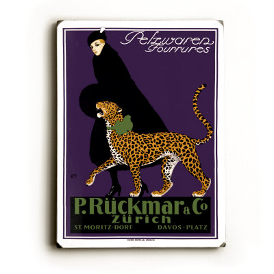 French Ruckmar Leopard Fashion Wood Sign French Ruckmar Leopard Fashion Wood Sign